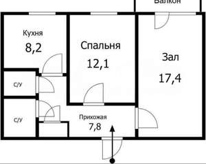4-к квартира, вторичка, 98м2, 2/9 этаж