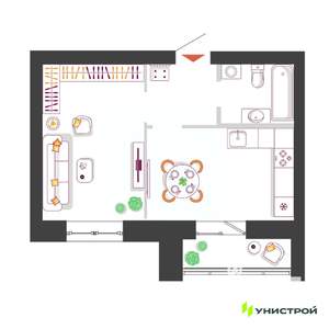 1-к квартира, вторичка, 36м2, 8/11 этаж