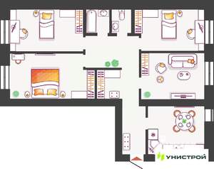 4-к квартира, вторичка, 102м2, 9/11 этаж