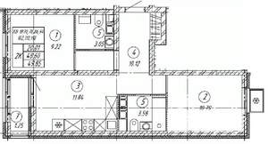 2-к квартира, строящийся дом, 50м2, 8/9 этаж