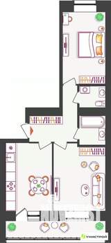 2-к квартира, вторичка, 53м2, 2/11 этаж