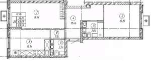 2-к квартира, строящийся дом, 66м2, 1/9 этаж