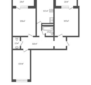 3-к квартира, вторичка, 64м2, 3/5 этаж