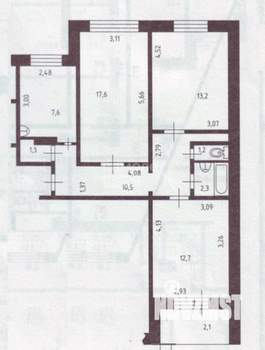 3-к квартира, вторичка, 65м2, 6/9 этаж