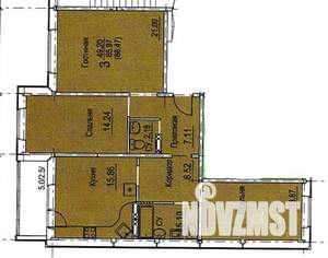 3-к квартира, вторичка, 89м2, 1/7 этаж