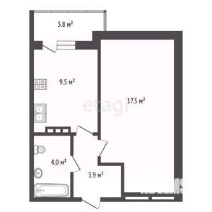 1-к квартира, вторичка, 36м2, 5/9 этаж