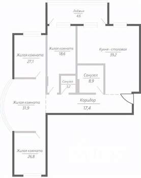 4-к квартира, строящийся дом, 178м2, 6/15 этаж