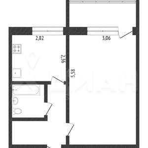 1-к квартира, вторичка, 32м2, 2/5 этаж