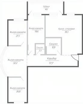 4-к квартира, строящийся дом, 178м2, 5/15 этаж