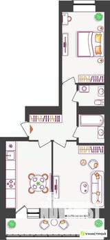 2-к квартира, вторичка, 53м2, 5/11 этаж