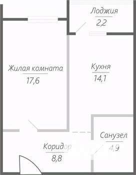 1-к квартира, строящийся дом, 48м2, 7/15 этаж