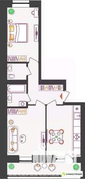 2-к квартира, вторичка, 55м2, 7/11 этаж