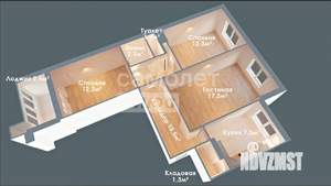 3-к квартира, вторичка, 65м2, 4/9 этаж