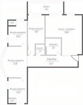 4-к квартира, строящийся дом, 177м2, 4/15 этаж