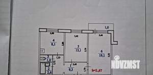 2-к квартира, вторичка, 53м2, 2/10 этаж