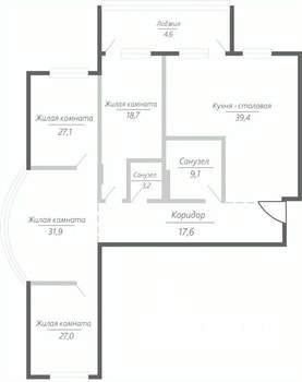 4-к квартира, строящийся дом, 179м2, 8/15 этаж