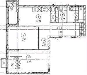 2-к квартира, строящийся дом, 59м2, 1/9 этаж