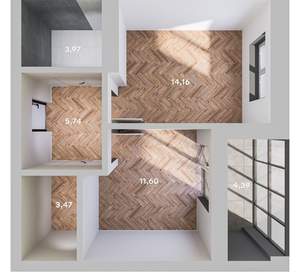 1-к квартира, вторичка, 42м2, 5/10 этаж