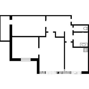 3-к квартира, вторичка, 59м2, 1/5 этаж