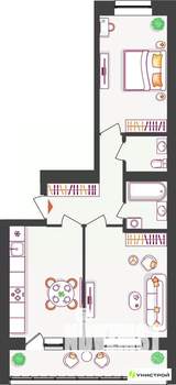 2-к квартира, вторичка, 55м2, 6/11 этаж