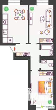 2-к квартира, вторичка, 63м2, 10/11 этаж