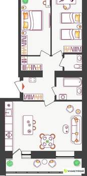 2-к квартира, вторичка, 67м2, 5/10 этаж