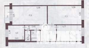 3-к квартира, вторичка, 65м2, 2/5 этаж