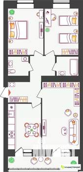 3-к квартира, вторичка, 78м2, 2/11 этаж