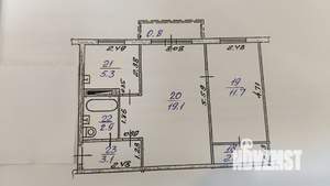 2-к квартира, вторичка, 44м2, 4/5 этаж