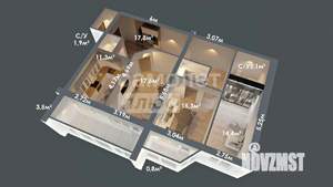 3-к квартира, вторичка, 88м2, 3/9 этаж