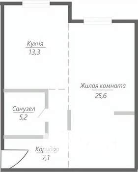 1-к квартира, строящийся дом, 51м2, 2/15 этаж
