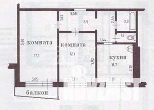2-к квартира, вторичка, 51м2, 4/9 этаж