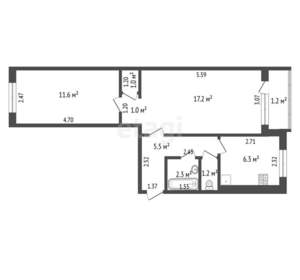 2-к квартира, вторичка, 46м2, 3/5 этаж