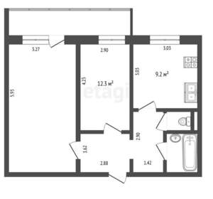 2-к квартира, вторичка, 53м2, 3/10 этаж