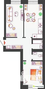 2-к квартира, вторичка, 64м2, 10/11 этаж