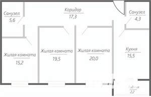 3-к квартира, строящийся дом, 100м2, 8/15 этаж
