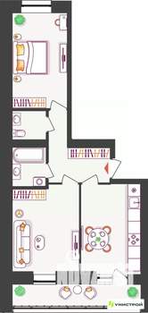 2-к квартира, вторичка, 55м2, 9/11 этаж