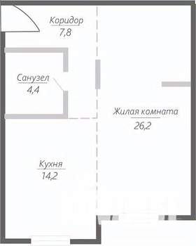 1-к квартира, строящийся дом, 53м2, 3/15 этаж