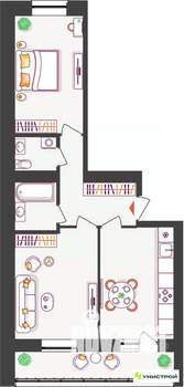 2-к квартира, вторичка, 55м2, 6/11 этаж