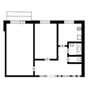 2-к квартира, вторичка, 47м2, 1/5 этаж