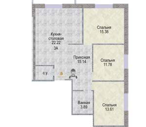3-к квартира, вторичка, 85м2, 2/9 этаж