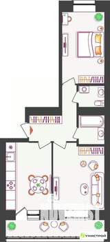 2-к квартира, вторичка, 53м2, 3/11 этаж