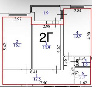 2-к квартира, вторичка, 65м2, 15/19 этаж
