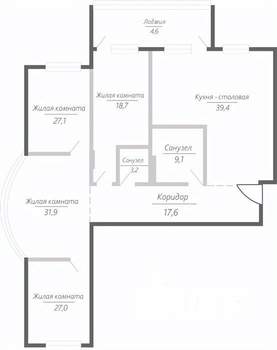 4-к квартира, строящийся дом, 179м2, 8/15 этаж