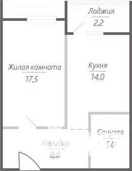 1-к квартира, строящийся дом, 48м2, 4/15 этаж