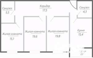 3-к квартира, строящийся дом, 99м2, 5/15 этаж