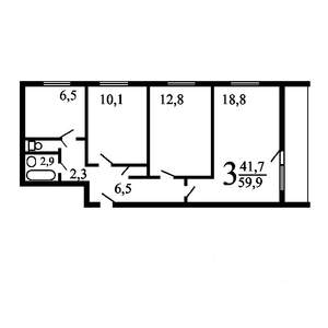 3-к квартира, вторичка, 60м2, 2/9 этаж