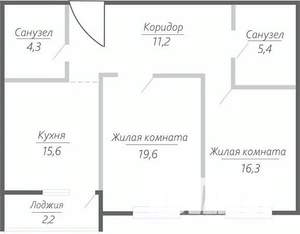 2-к квартира, строящийся дом, 75м2, 4/15 этаж