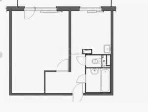 1-к квартира, вторичка, 40м2, 3/12 этаж
