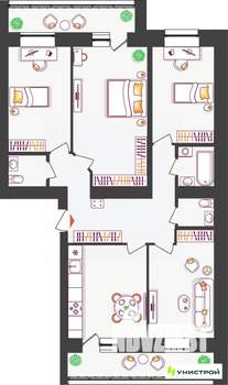 4-к квартира, вторичка, 95м2, 5/11 этаж